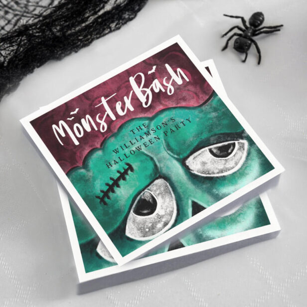 Monster Bash Fun Spooky Zombie Halloween Party Napkin