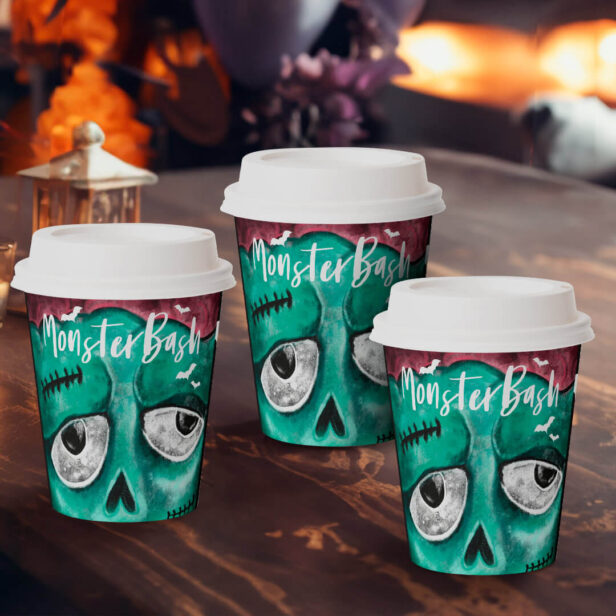 Monster Bash Fun Zombie Vampire Halloween Party Paper Cups