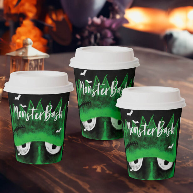 Monster Bash Spooky Frankenstein Halloween Party Paper Cups