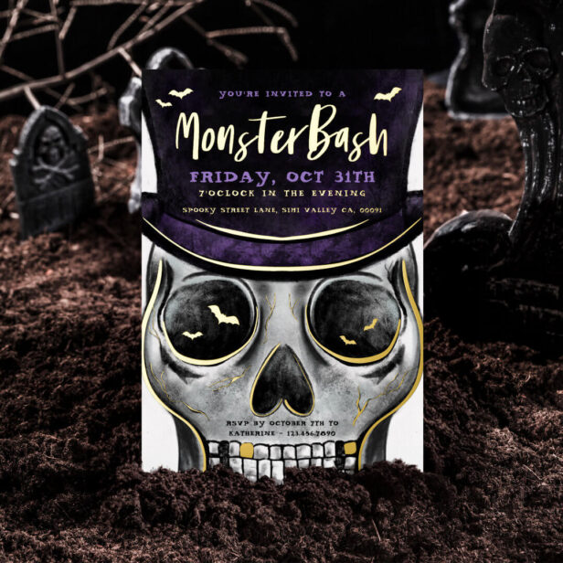 Monster Bash Spooky Skeleton Halloween Party