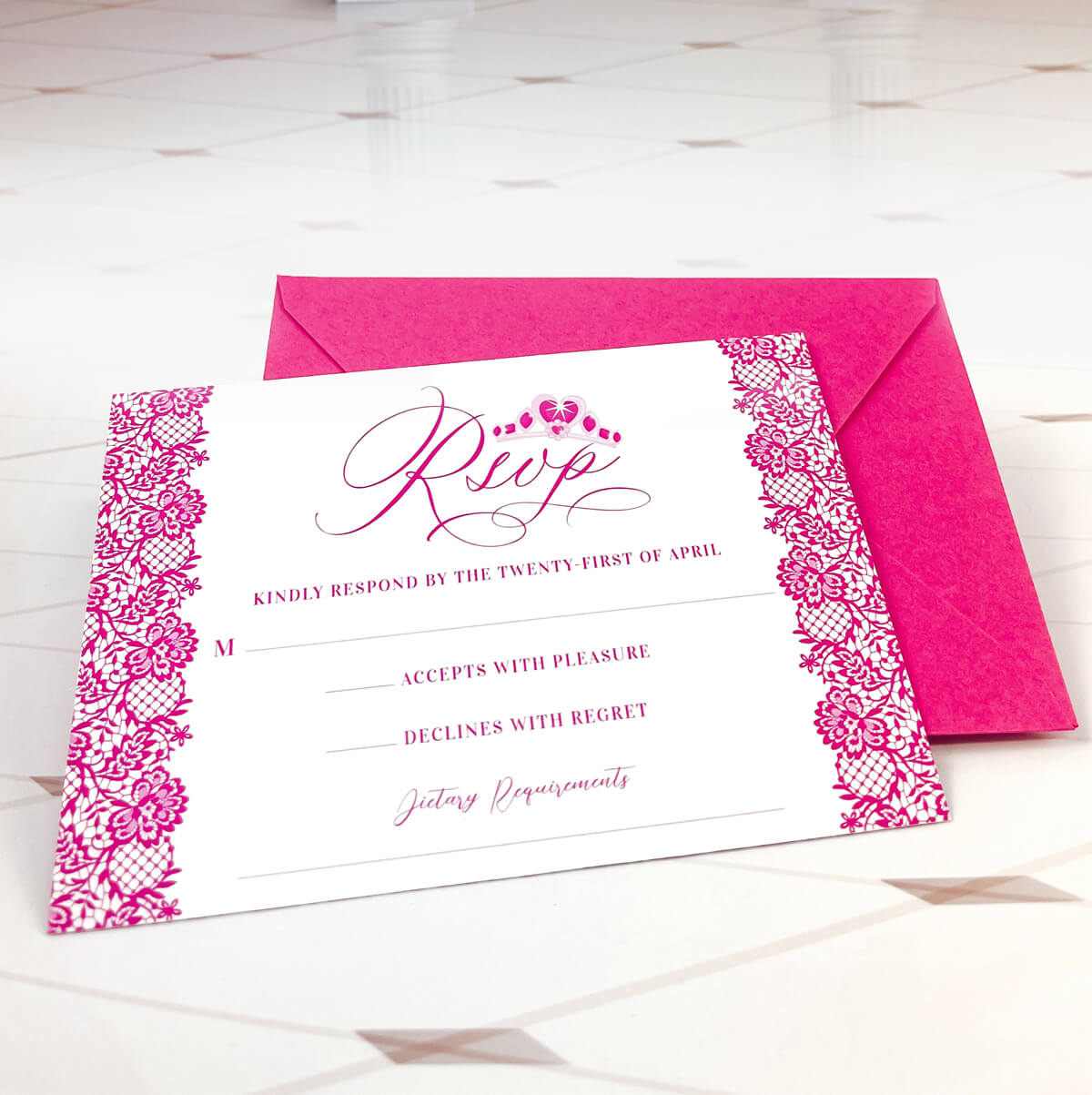 Quinceanera RSVP Card By Moodthology Papery