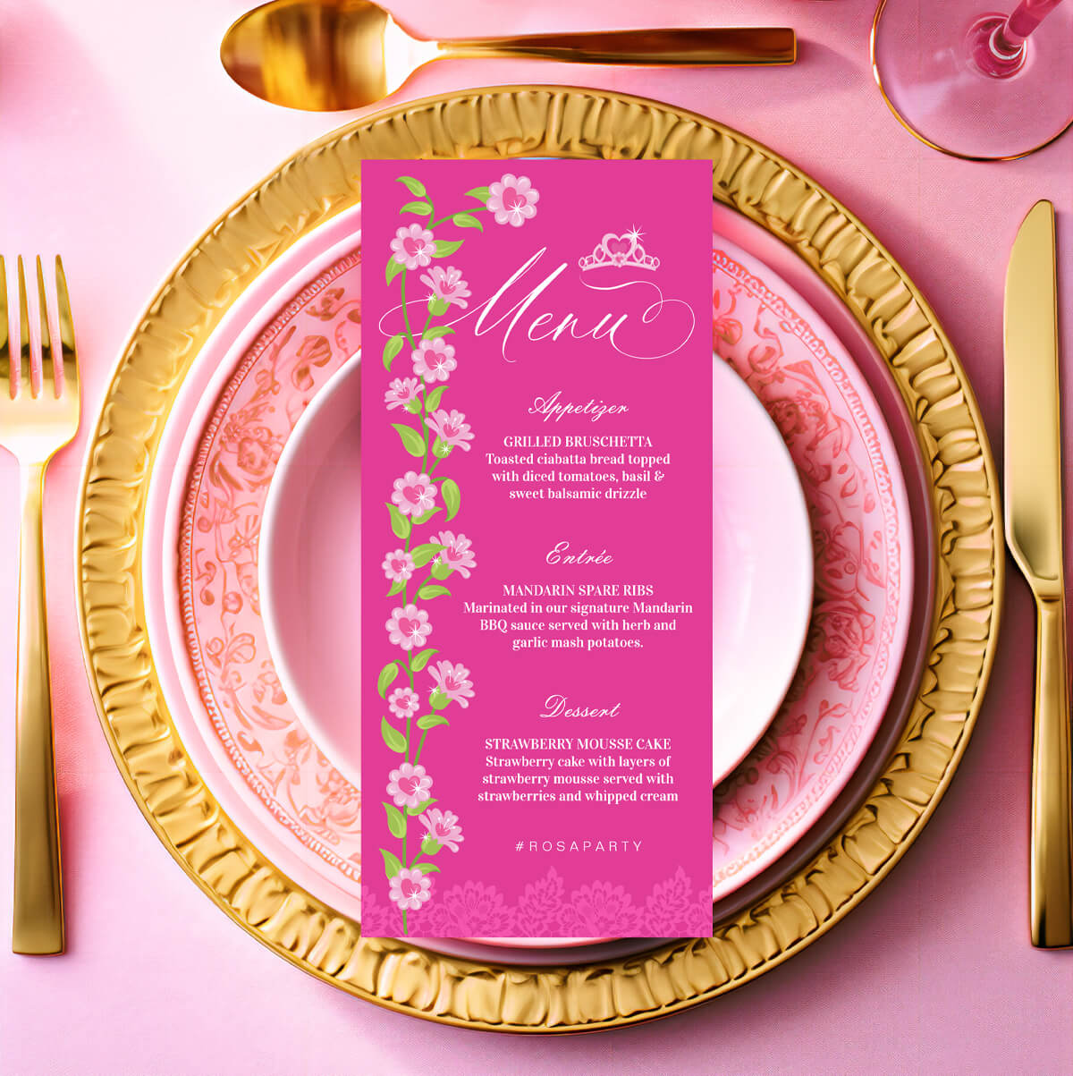 Menu design Quinceanera By Moodthology Papery