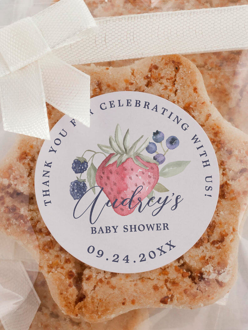 berry sweet baby shower sticker by Moodthology Papery