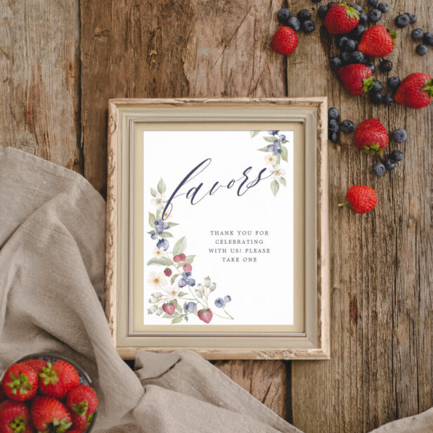 Baby Shower Favours Wild Berries & Flowers Poster