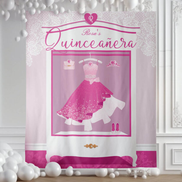 Pink Fashion Dream Gown Wardrobe Quinceanera Party Tapestry