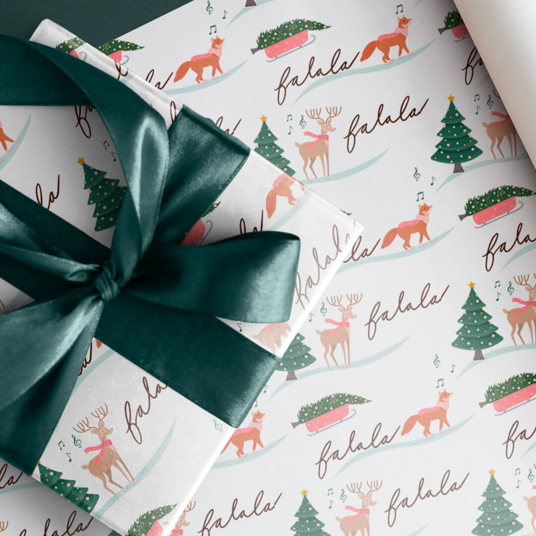 Christmas Wrapping Paper  Deers& Snow Gift Wrap - Waterleaf Paper
