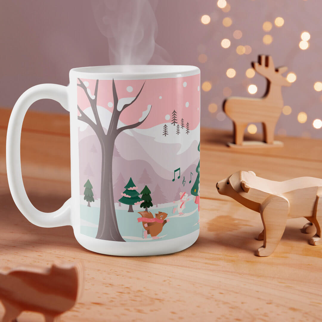Merry Christmas Winter Wonderland Woodland Animals Coffee Mug