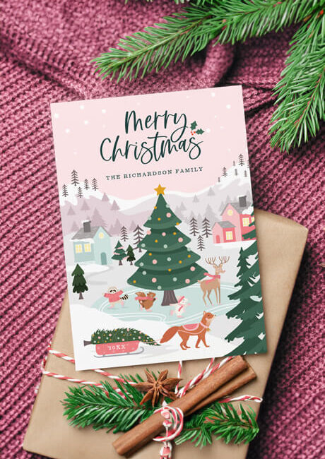 Fa La Winter Wonderland Forest Woodland Animals Holiday Christmas Collection By Moodthology Papery