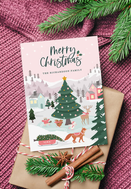 Fa La Winter Wonderland Forest Woodland Animals Holiday Christmas Collection By Moodthology Papery
