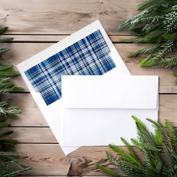Cozy Blue and White Plaid Flannel Pattern Envelope Liner