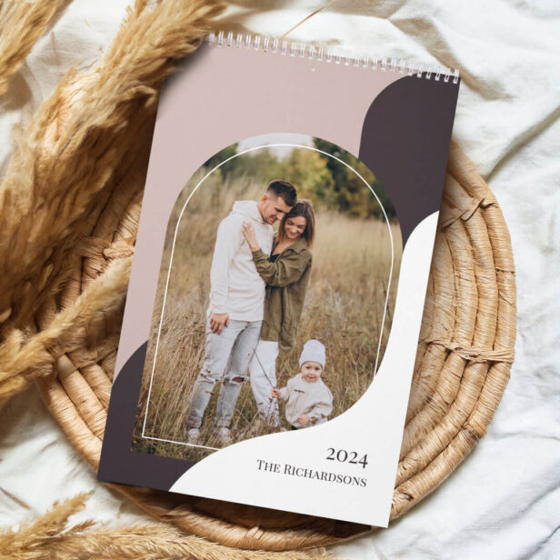 2024 Minimal Arch family Photos Stylish Template Calendar