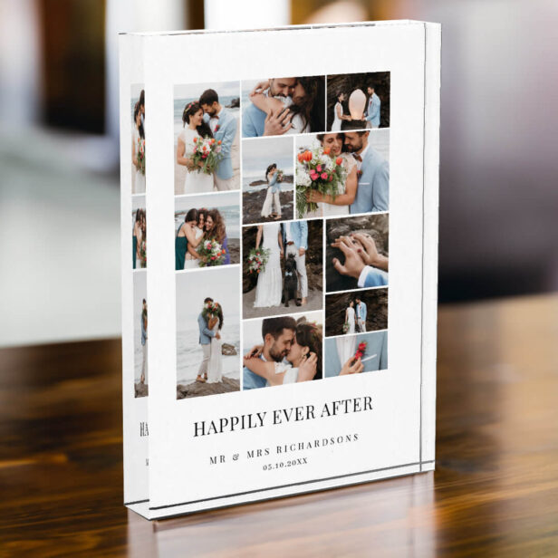 Happily Ever After Minimal Wedding Photo Collage