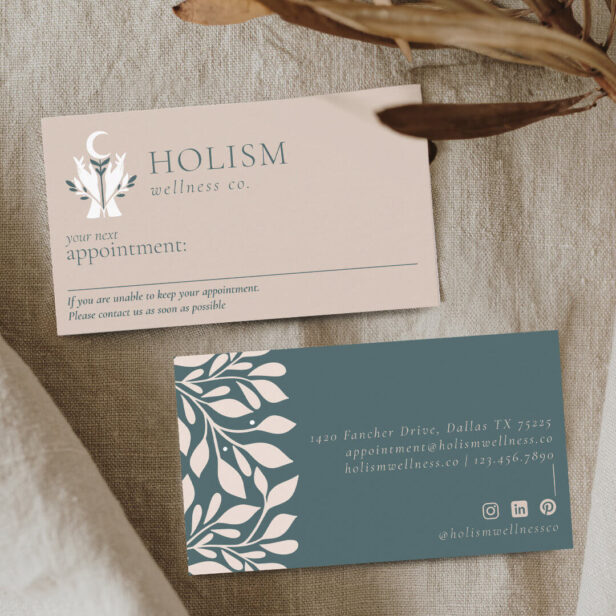 Holistic Health & Wellness Healing Hands Celestial Appointment Card