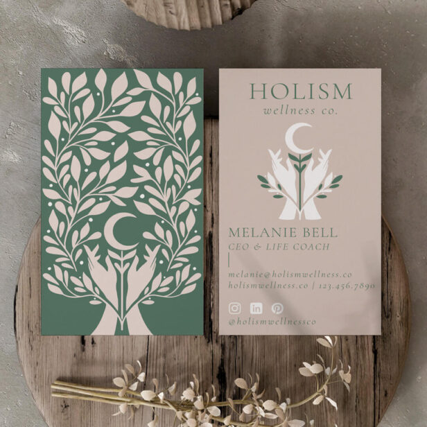 Holistic Health & Wellness Healing Hands Celestial Business Card