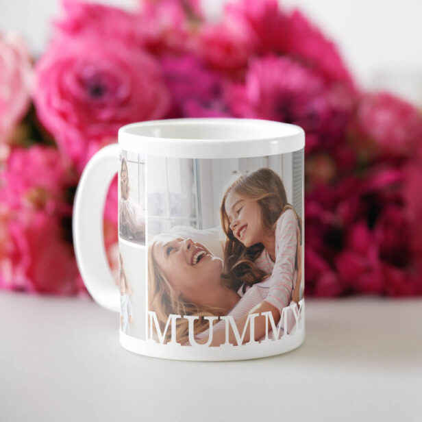 Mummy Multiple Photo Collage & Custom Monogram Coffee Mug