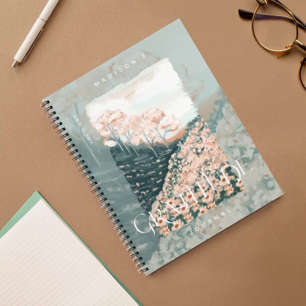 Tree Blossom Field Personalized Gratitude Journal