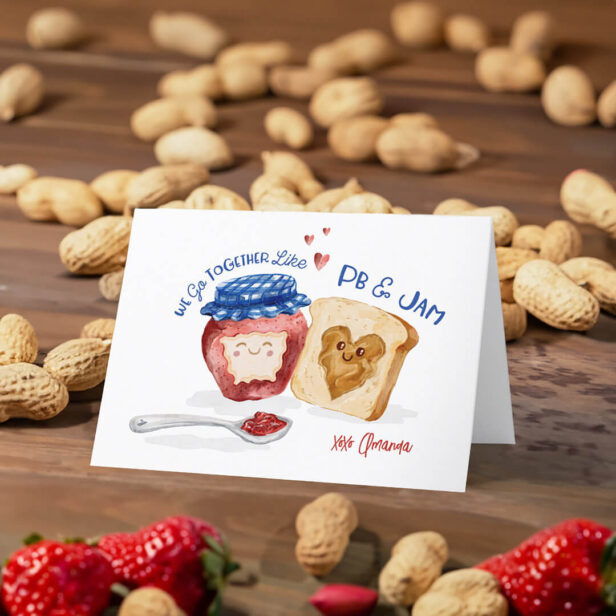 We Go Together Jam & Peanut Butter Cute Valentine Holiday Card