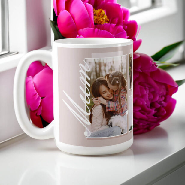 Elegant Mum Script Snapshot Mother's Day Photo Coffee Mug