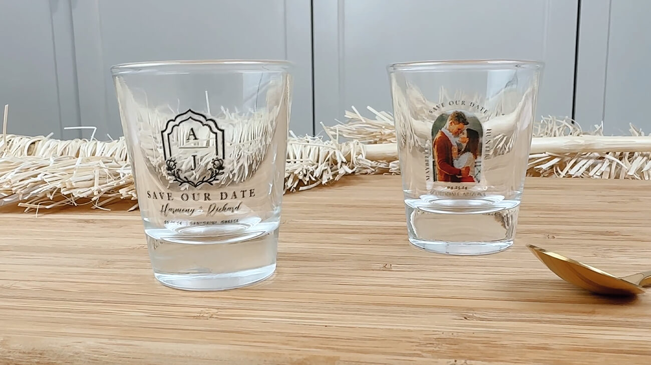 Keepsake Wonders: Non-Traditional Save-the-Date - Shot Glasses