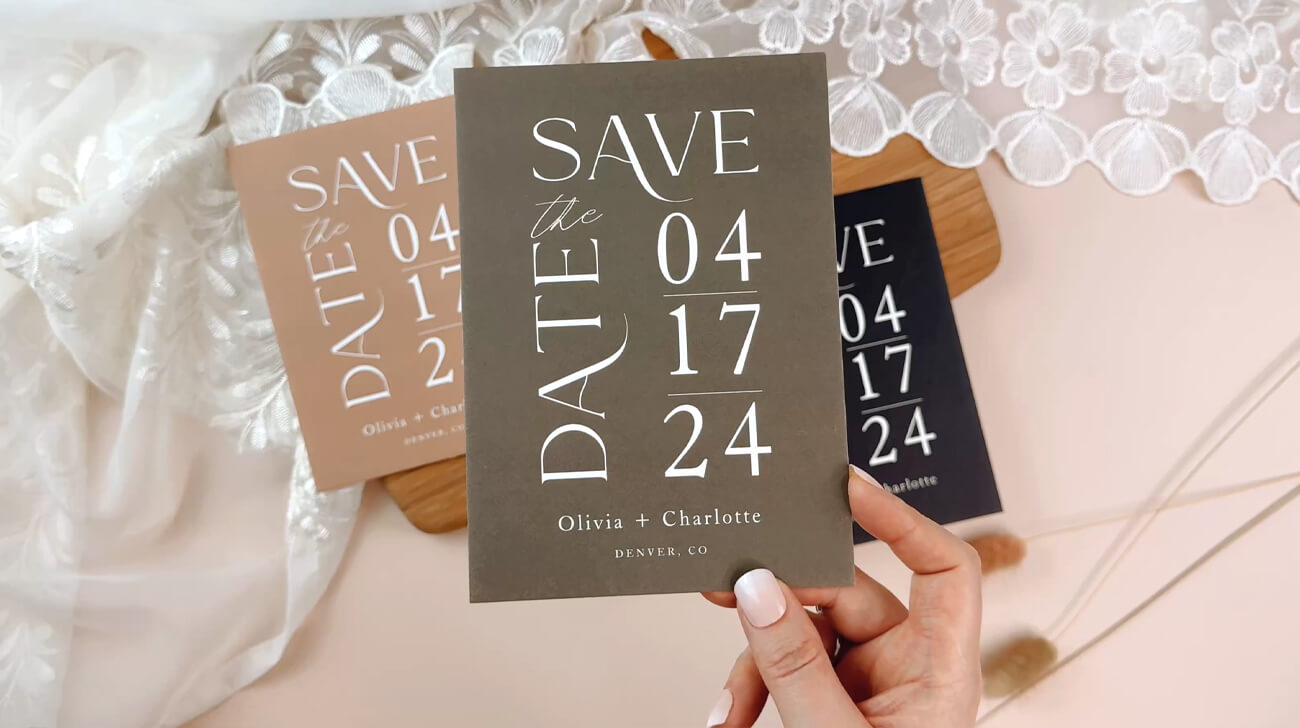 Typography Design Save the Date Cards By Moodthology Papery