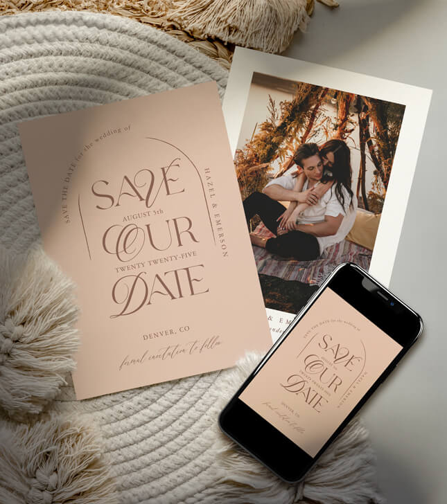 Typography Design Save the Date Cards By Moodthology Papery