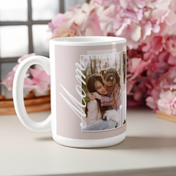 Elegant Mom Script Snapshot Mother's Day Photo Coffee Mug