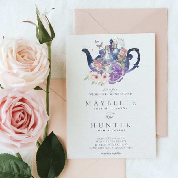 Fairytale Wedding Tea Party in Wonderland Invitation