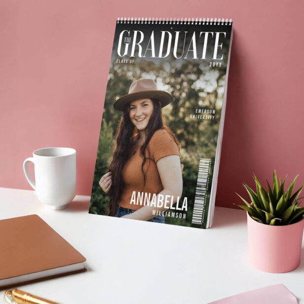 Graduate Trendy Magazine Cover Graduation Photo Calendar