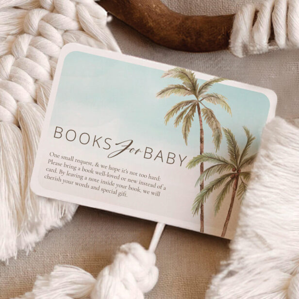 Tropical Watercolor Palm Trees Books For Baby Enclosure Card