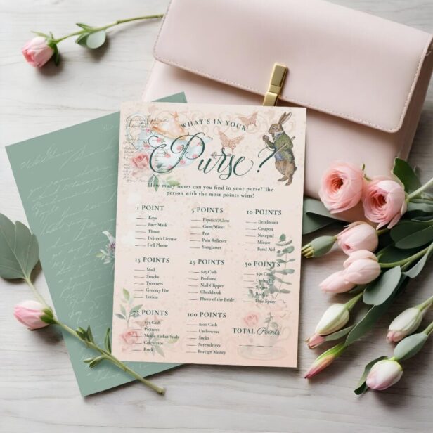 What's In Your Purse? Bridal Shower Game Card
