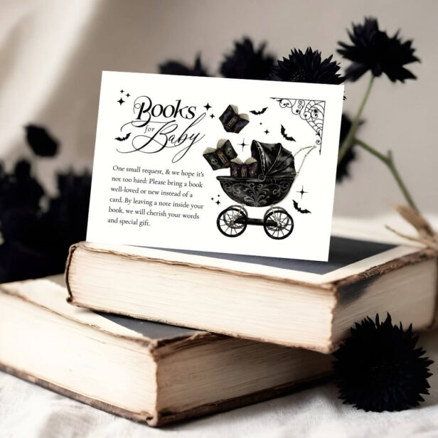 Gothic Baby Stroller Halloween Books for Baby Enclosure Card