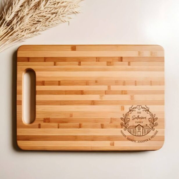 Home Sweet Home Personalized Family Name Monogram Cutting Board