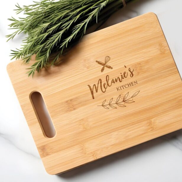 Mom's Personalized Name Kitchen Baking & Cooking Cutting Board