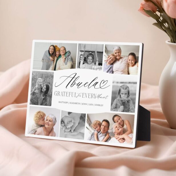 Abuela Grateful for Every Moment Photo Collage Plaque