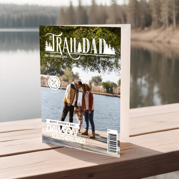 Fun Father's Day Dad Outdoors Photo Magazine Cover Card