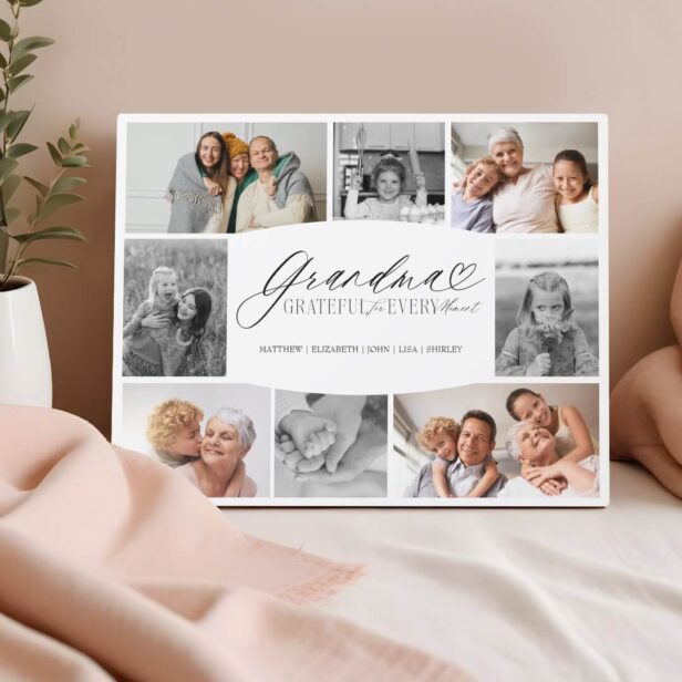 Grandma Grateful for Every Moment Photo Collage Plaque
