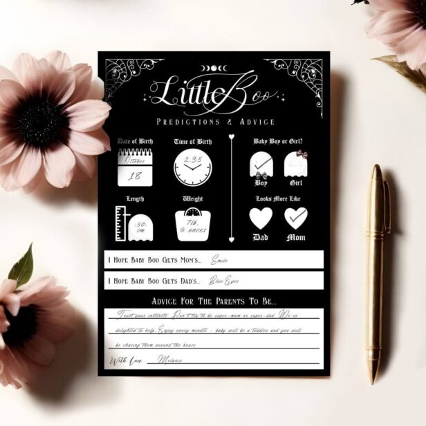 Little Boo Baby Predictions & Advice Game Card
