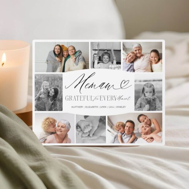 Memaw Grateful for Every Moment Photo Collage Plaque