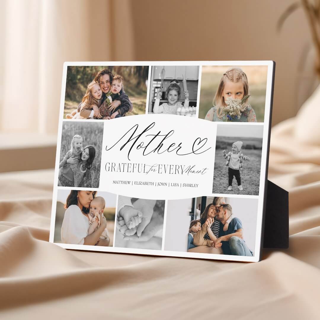 Mother Grateful for Every Moment Photo Collage Plaque