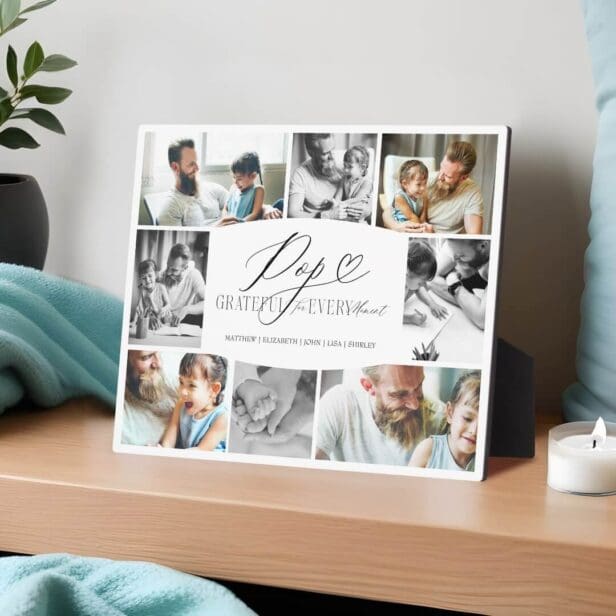 Pop Grateful for Every Moment Photo Collage Plaque