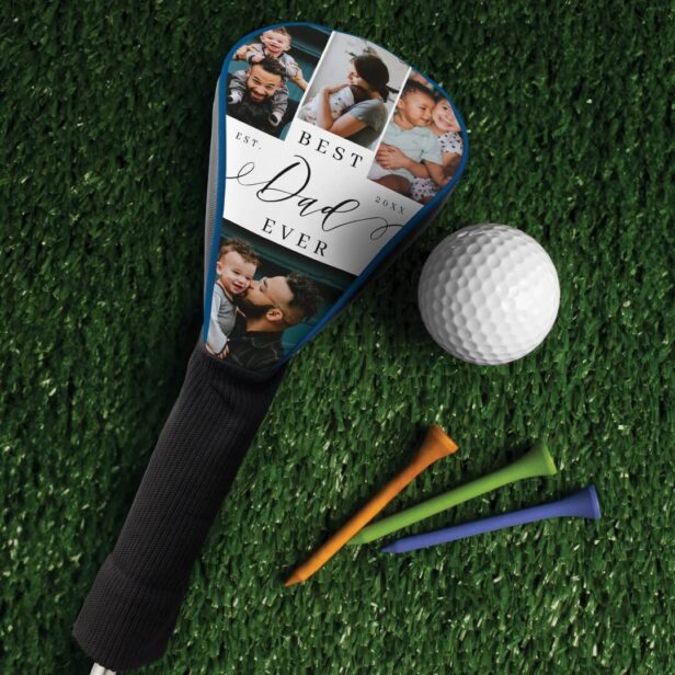 Best Dad Ever Script Father's Day Photo Collage Golf Head Cover