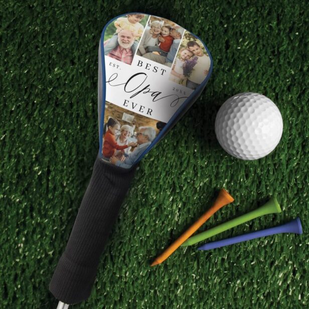Best Opa Ever Script Father's Day Photo Collage Golf Head Cover