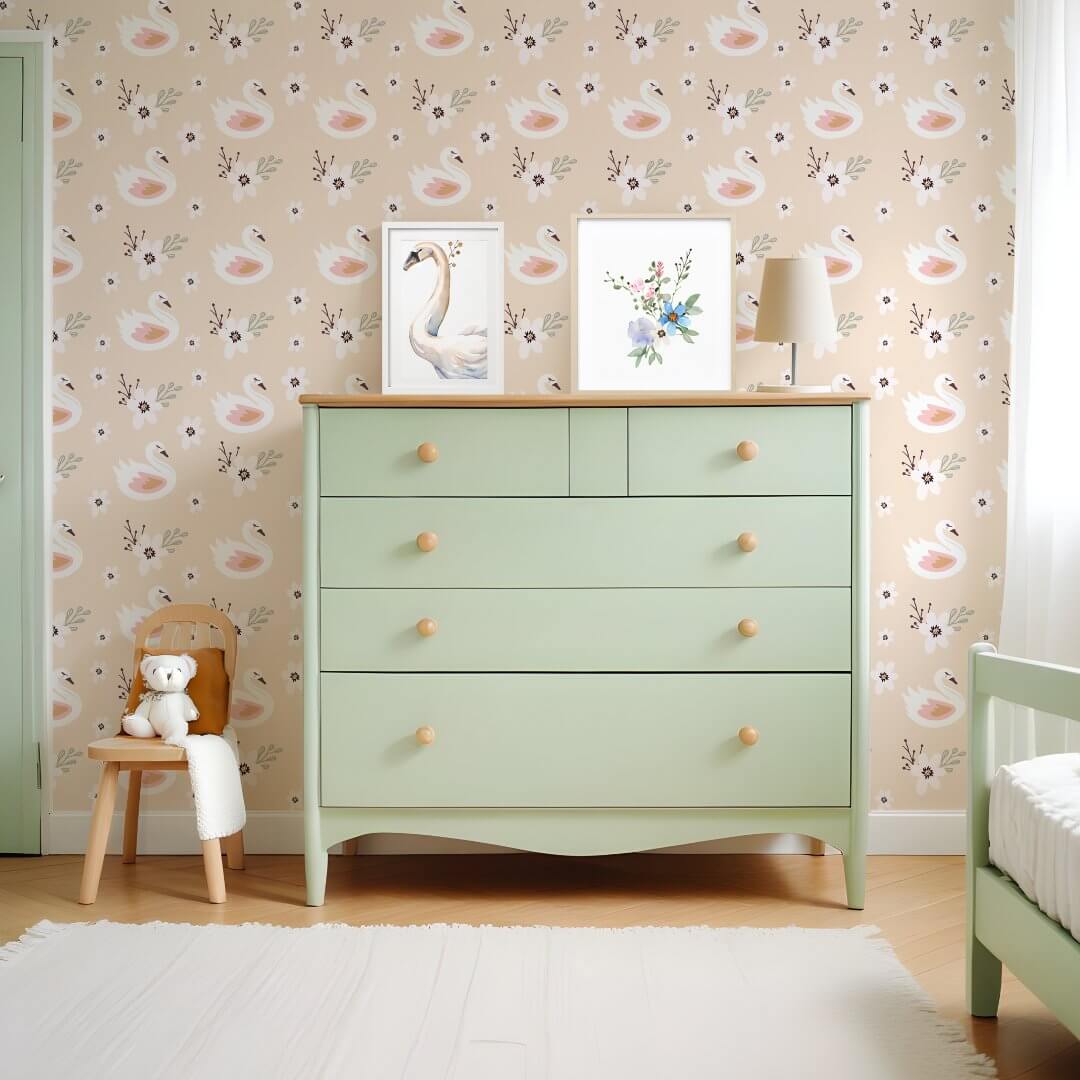 swan,bird,swan pattern,florals,flower,blossom,children pattern,nursery,white swans,cute
