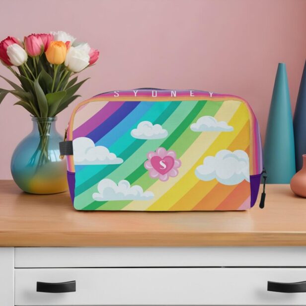 LGBTQ+ Pride Colorful Rainbow Love Name & Monogram Toiletry Bag