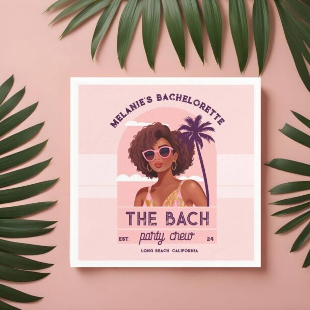 The Bach Party Crew Retro Woman Bachelorette Party Napkins