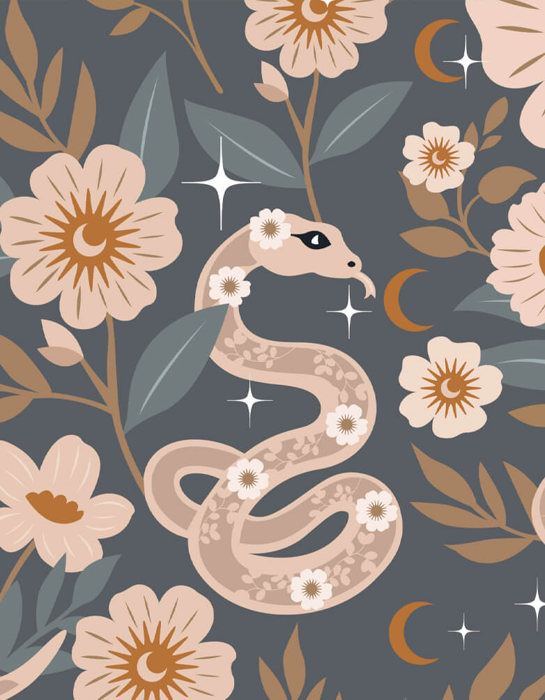 Bohemian Snake Pattern Peel & Sticker Wallpaper By Moodthology Papery