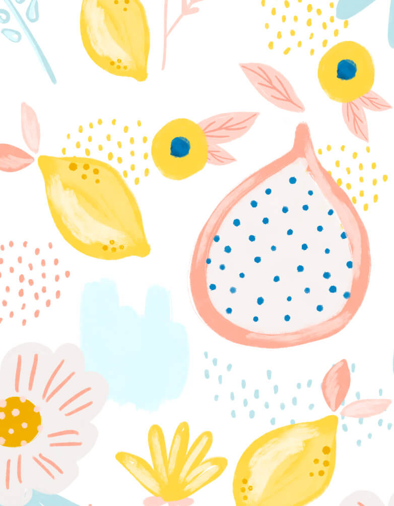 Citrus Blossom Pattern Peel & Sticker Wallpaper By Moodthology Papery