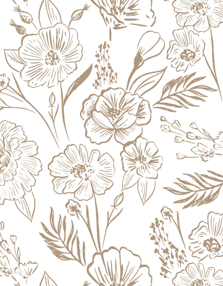 Line Floral Pattern Peel & Sticker Wallpaper By Moodthology Papery