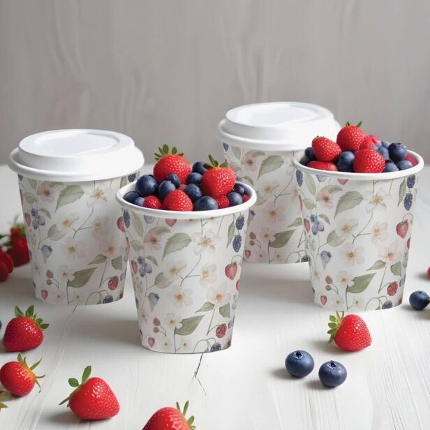 Berry Sweet Baby Shower Wild Berries & Flowers Paper Cups