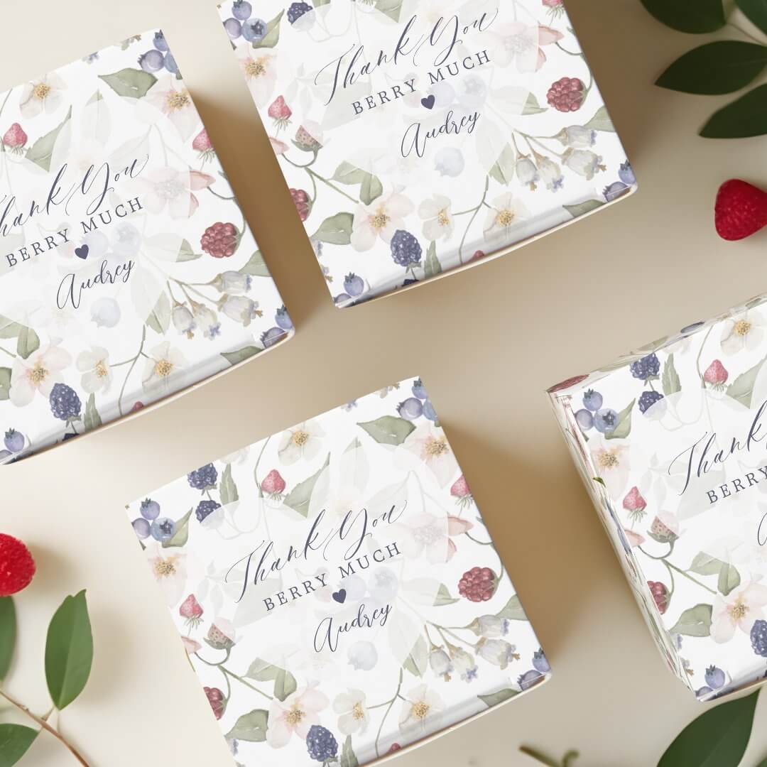 Berry Sweet Baby Shower Wild Berries Thank You Favor Boxes